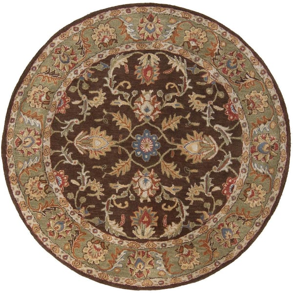 Livabliss Chenni Chocolate 6 ft. x 6 ft. Round Indoor Area Rug