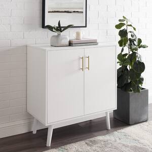 30 in. White Mid Century Modern Accent Cabinet