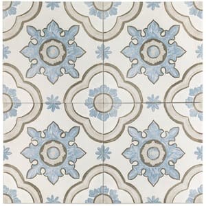 Ivy Hill Tile Valencia Basma 8 in. x 0.39 in. Matte Porcelain Encaustic ...