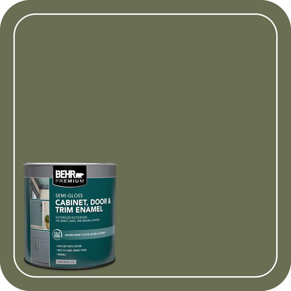 BEHR PREMIUM 1 qt. #S380-7 Global Green Semi-Gloss Enamel Interior