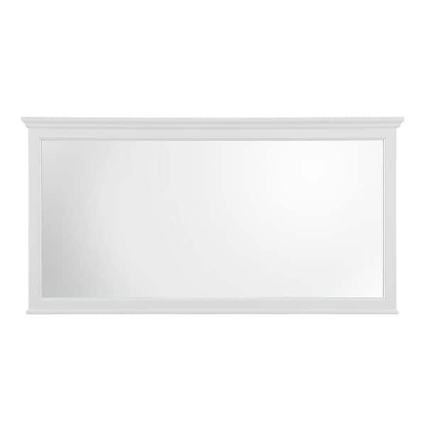 Home Decorators Collection Ashburn 60 in. W x 31 in. H Rectangular Wood Framed Wall Bathroom Vanity Mirror in White