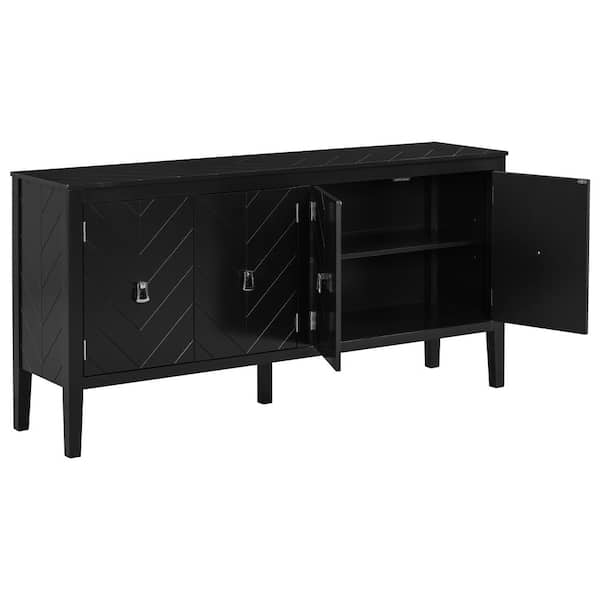 COWLOWN 63 in. W x 15.7 in. D x 31.5 in. H Bathroom Black Linen Cabinet