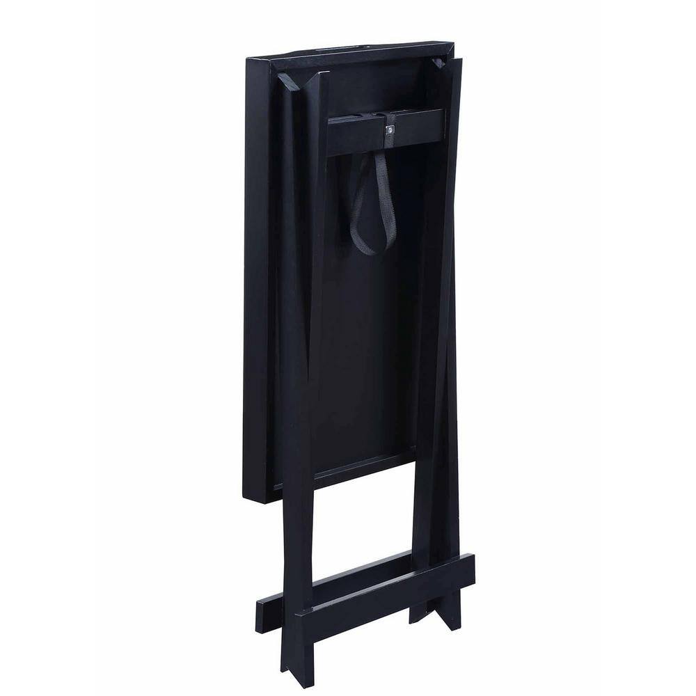 Designs2Go Sleek Black Folding Tray Table with Easy-Fold Legs