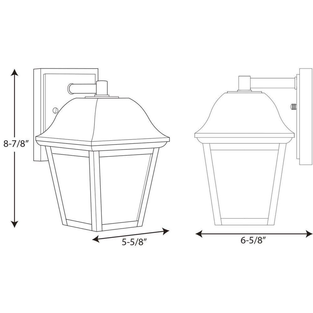 Black Die-Cast Aluminum LED Wall Lantern with Frosted Glass