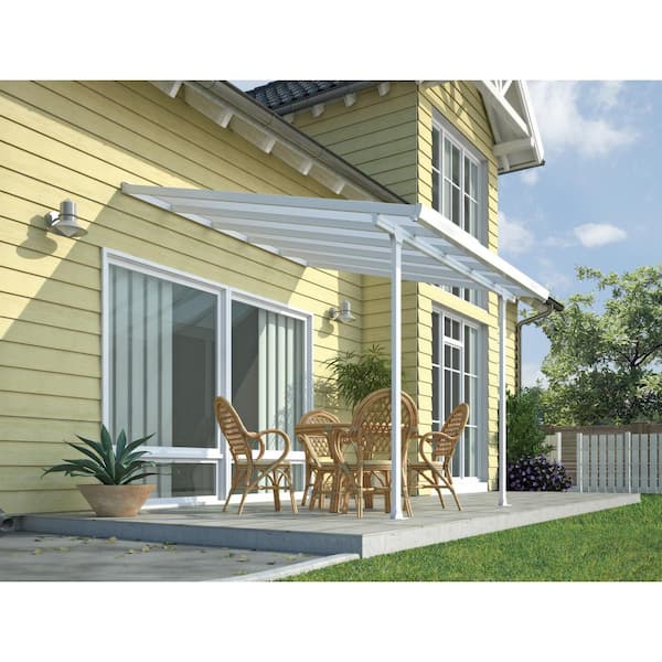 Feria 10 ft. x 10 ft. White/White Aluminum Patio Cover