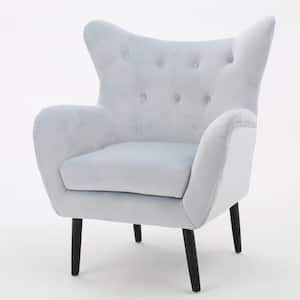 Seigfried Light Grey New Velvet Tufted Arm Chair