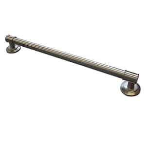 24 in. x 1-1/4 in. Decorative Grab Bar in Brushed Stainless Steel