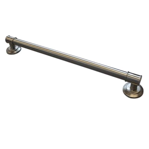 ARISTA 24 in. x 1-1/4 in. Decorative Grab Bar in Brushed Stainless Steel
