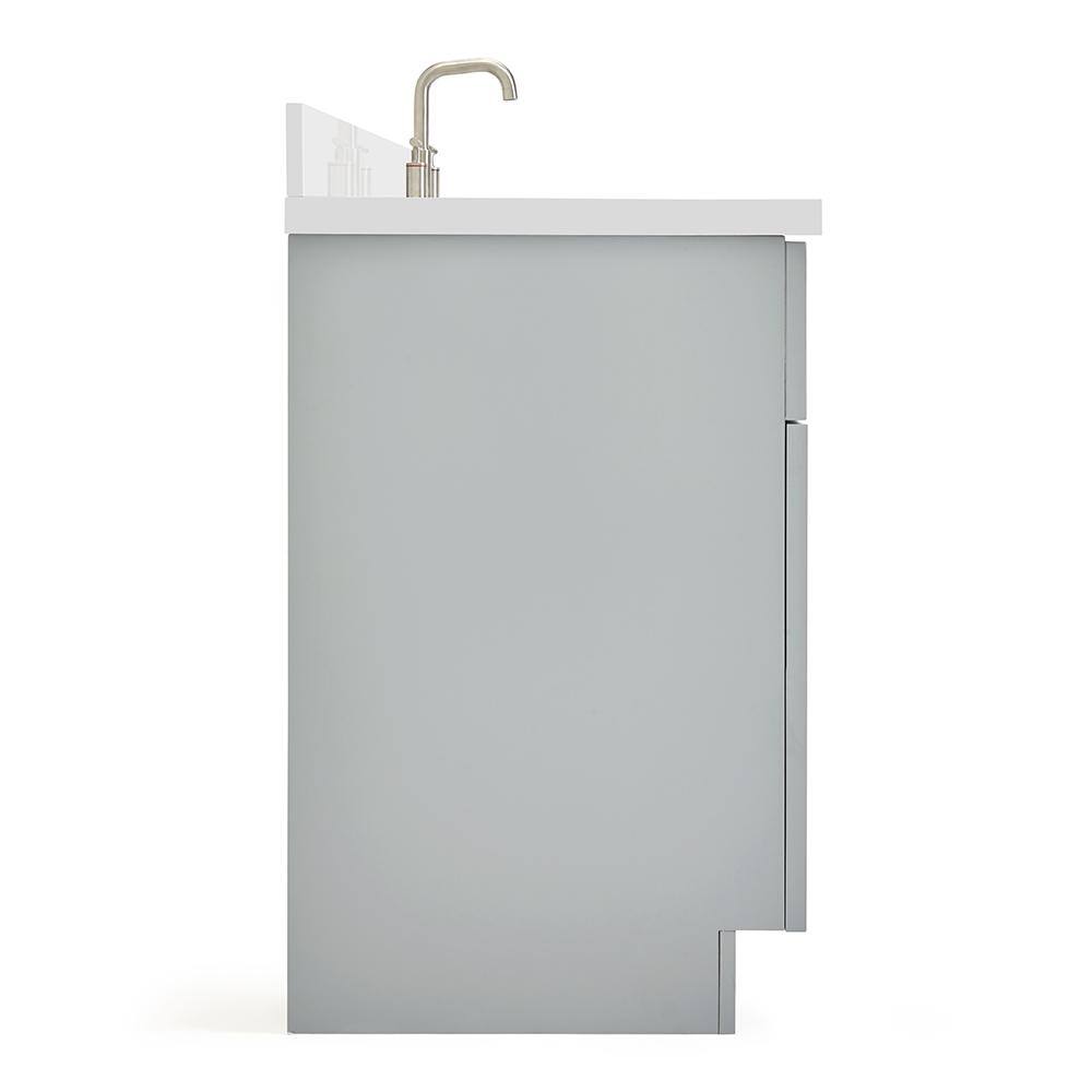 Hamlet 61" Grey Double Basin Vanity with White Quartz Top