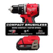 M18 18V Lithium Ion Brushless Cordless 1/2 in Compact Drill & Impact Driver w/(2) 2.0 Ah Batteries, Charger, Tool Bag