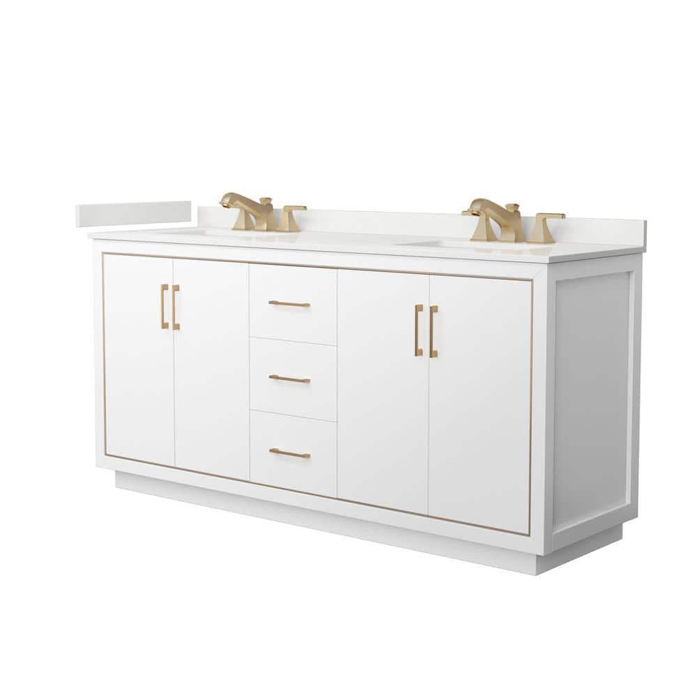 Icon 72 in. W x 22 in. D x 35 in. H Double Bath Vanity in White with White Quartz Top price history on PriceWatchPro