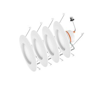 5/6 in. CEC T20 New Construction/Remodel White Dimmable LED Recessed Trim Adjustable Color Changing Technology (4-Pack)