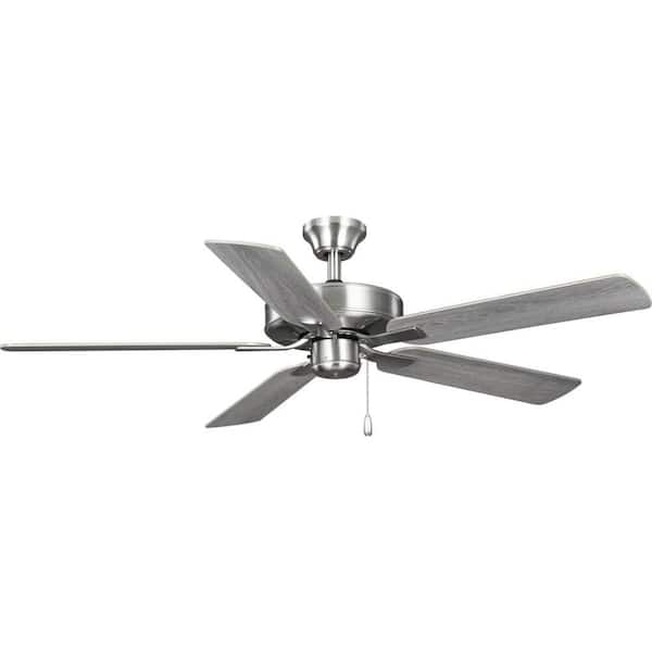 Progress Lighting AirPro Builder Fan 52 in. Indoor Brushed Nickel Transitional Ceiling Fan with Remote Included