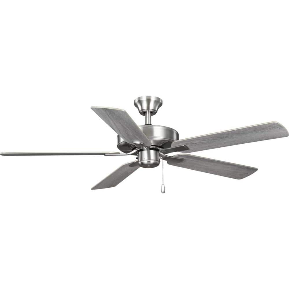 AirPro Fan 52 in. Indoor Brushed Nickel  Ceiling Fan Grey Weathered Wood Blade Finish Downrod Mount Included price history on PriceWatchPro