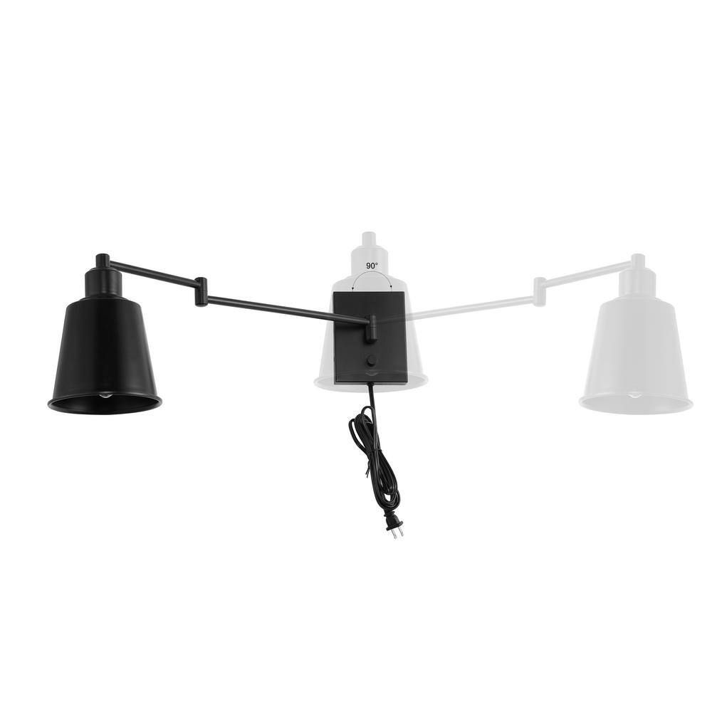 Cary 5.75" Black Iron Swing Arm LED Wall Sconce
