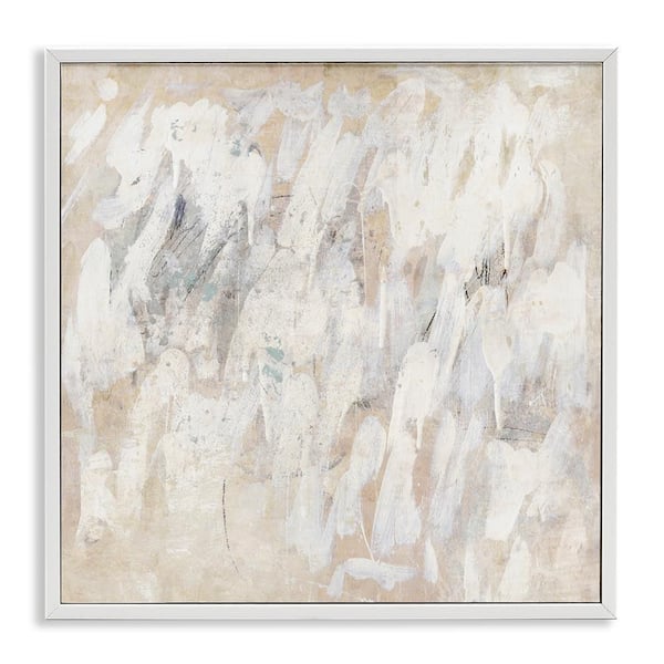 Stupell Industries Muted Neutral Dapples by Suzanne Nicoll White Framed Abstract Giclee Art Print 17 in. x 17 in.