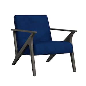 Jenson Navy Velvet Solid Wood Frame Accent Chair