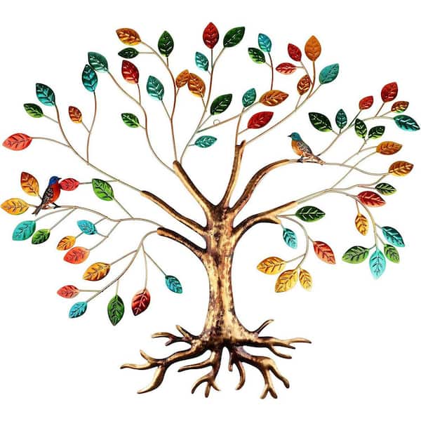 1 Pack Tree of Life 22 in. x 25 in. multicolor Wall Art Sculpture Metal Work