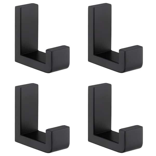 J-Hook Hook Type 4 Pack Matte Black SUS 304 Stainless Steel Wall