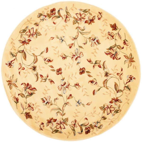 SAFAVIEH Lyndhurst Beige 8 ft. x 8 ft. Round Border Area Rug