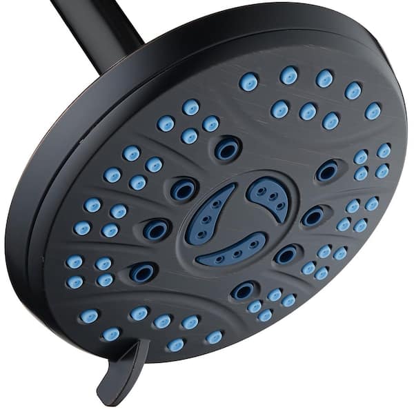 AQUACARE 6-Spray Patterns 6 in. Single Wall Mount Fixed Showerhead Waterfall Rain Shower Head in Oil Rubbed Bronze