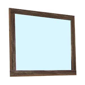 1 in. x 44 in. Modern Rectangle Brown Wooden Framed Decorative Mirror