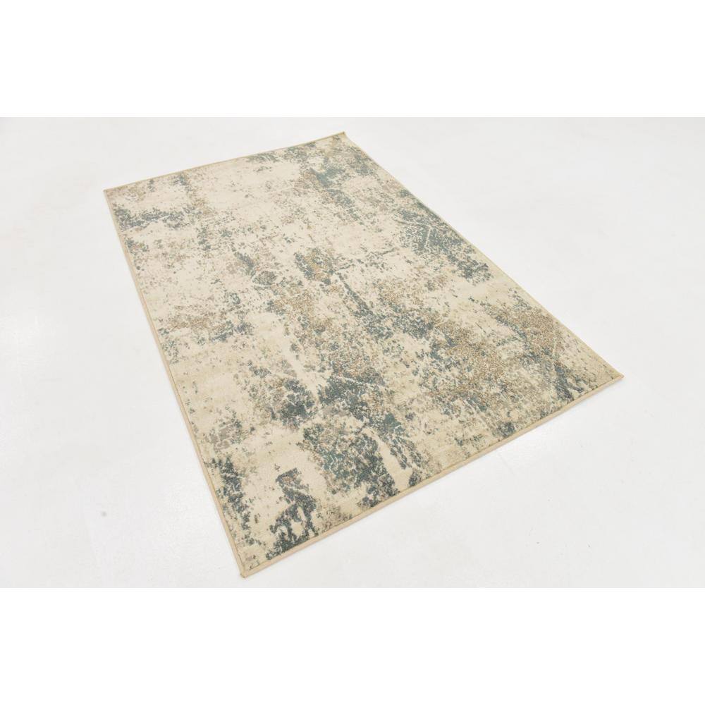 Abstract Gray Mirage 4' x 6' Easy-Care Synthetic Rug
