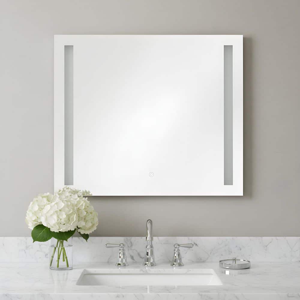 Lustro 36 in. x 30 in. Bright White Integrated LED Illuminated Dimmable Vanity Light Mirror price history on PriceWatchPro