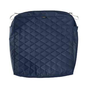 Montlake FadeSafe 25 in. W x 25 in. D x 5 in. T Navy Quilted Lounge Cushion Slipcover
