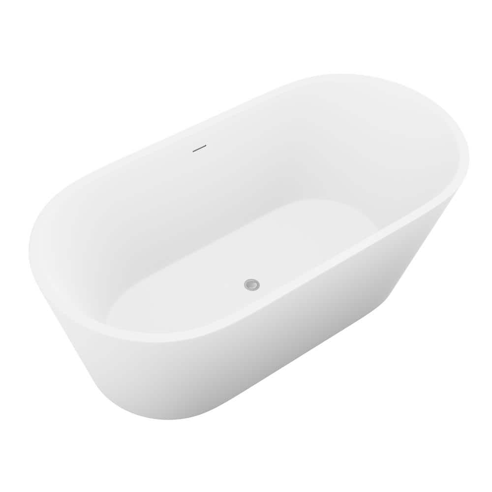 Rossetto 66.8'' Matte White Solid Surface Freestanding Bathtub