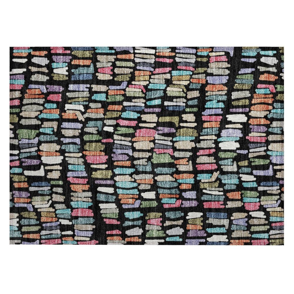 Chantille Machine Washable Indoor/Outdoor Abstract ACN2377 Black 2 ft. x 3 ft. Accent Rug price history on PriceWatchPro