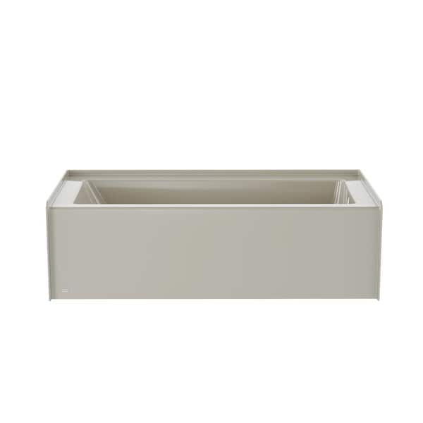 PROJECTA 66 in. x 32 in. Rectangular Skirted Soaking Bathtub with Right Drain in Oyster