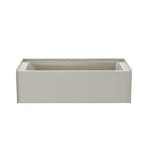 PROJECTA 66 in. x 32 in. Rectangular Skirted Soaking Bathtub with Right Drain in Oyster
