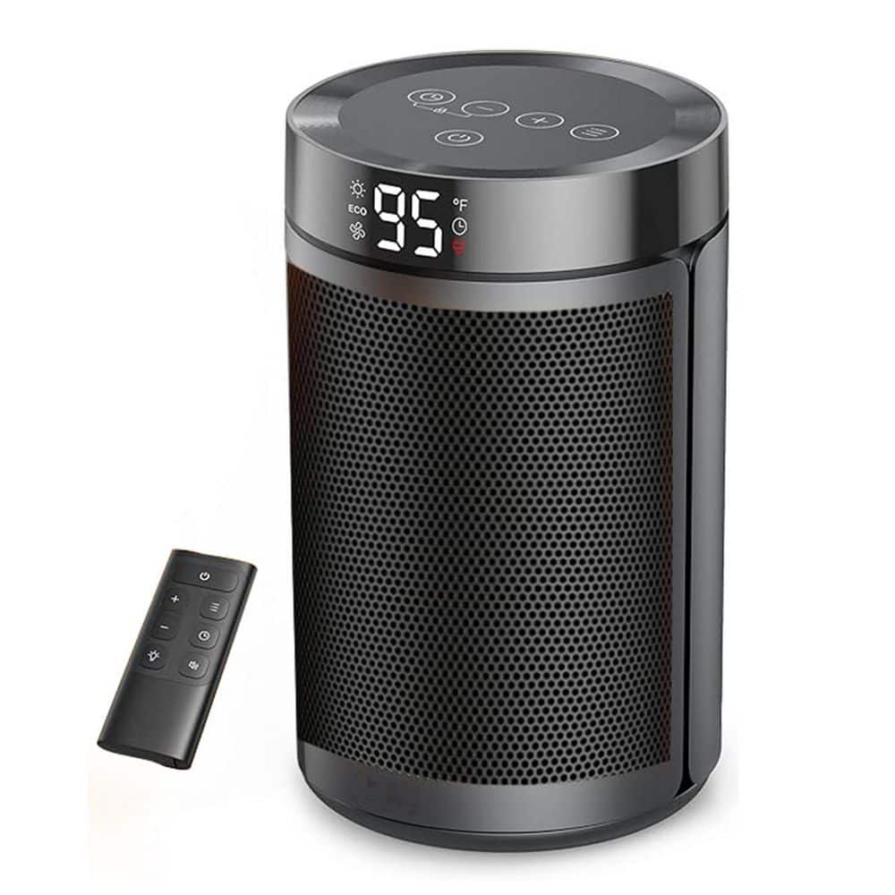1500-Watts 11.2 in. H Portable Electric Forced Air Ceramic Space Heaters with Thermostat, Eco Mode and Fan Mode in Gold price history on PriceWatchPro