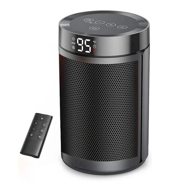1500-Watts 11.2 in. H Portable Electric Forced Air Ceramic Space Heaters with Thermostat, Eco Mode and Fan Mode in Gold