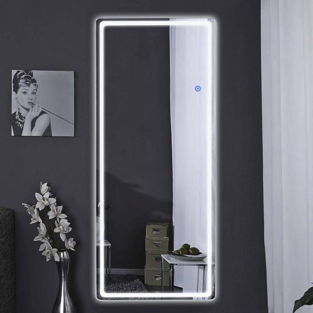 Silver 16 in. W x 63 in. H Frameless Rounded Rectangle LED Bathroom Vanity 