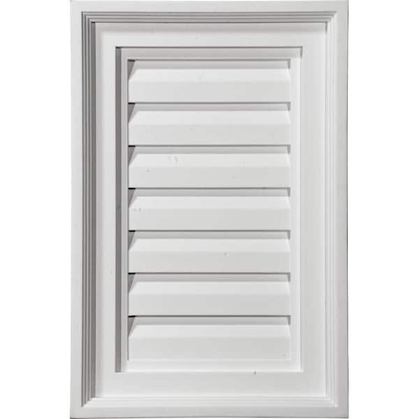 Ekena Millwork 12 in. x 18 in. Rectangular Wood Paintable Gable Louver Vent