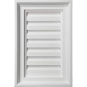 12 in. x 24 in. Rectangular Primed Polyurethane Paintable Gable Louver Vent Non-Functional