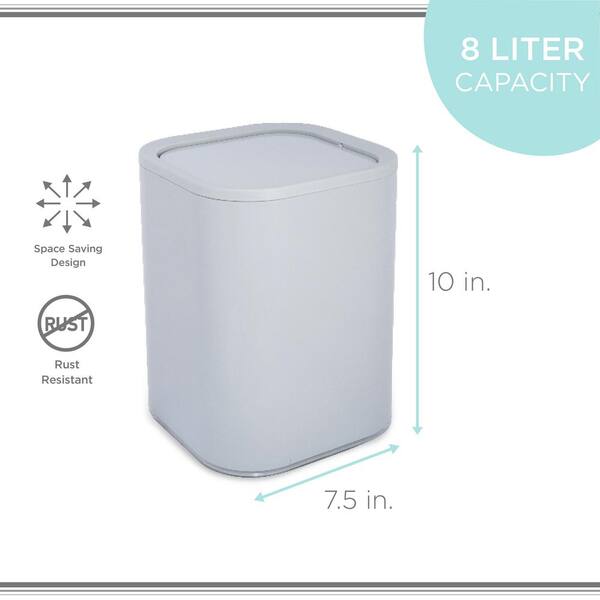 Bath Bliss 8L Acrylic Waste Bin in Grey 27035-GREY - The Home Depot