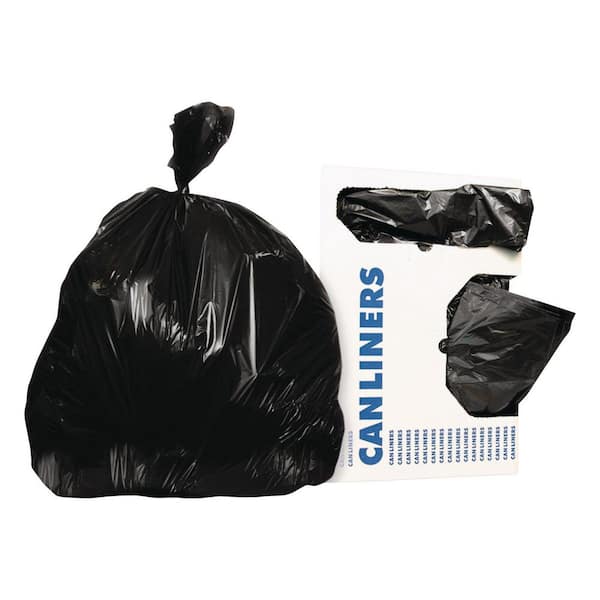 Heritage 38 in. x 58 in. 60 Gal 1.5 mil Black Low-Density Repro Trash Can Liners (100/Carton)