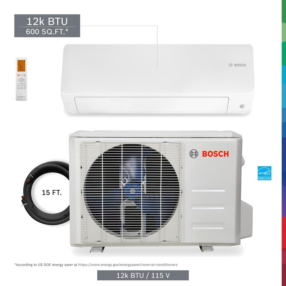 Bosch Gen 2 Plus Climate 5000 ENERGY STAR 12,000 BTU 1-Ton Ductless Mini Split Air Conditioner and Heat Pump 115-Volt/60Hz, White -  8733958933