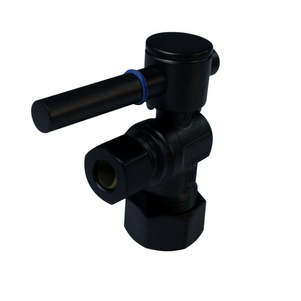 Matte Black 5/8" x 3/8" Angle Stop Valve with Lever Handle