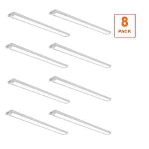 8-Pack 4 ft. 120-Watt Equivalent 3400 Lumens Easy Install Integrated LED Shop Light Bright White 4000K