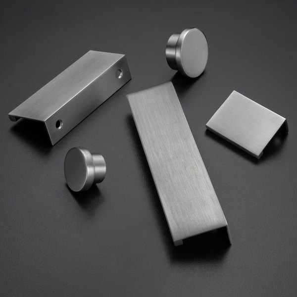 Sumner Street Home Hardware - 5-Pack Ethan 4 in. (102 mm) Center-to-Center Satin Nickel Edge Drawer Pull