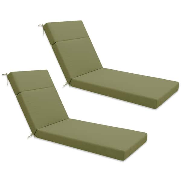Kimunuk 71 in. x 21 in. x 4 in. (2-Pack) Outdoor Water-Resistant Replacement Chaise Lounge Seat Cushion Light Green