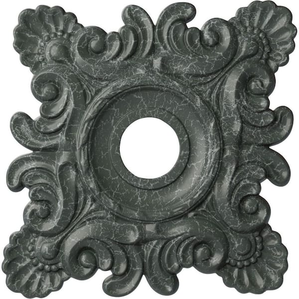 Ekena Millwork 1-1/2" x 18" x 18" Polyurethane Crawley Ceiling Medallion, Athenian Green Crackle