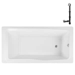 N-4440-763-CH 72 in. x 36 in. Rectangular Acrylic Soaking Drop-In Bathtub, with Reversible Drain in Polished Chrome