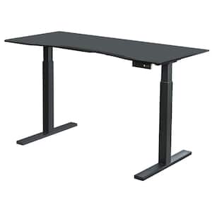 Washburne 59 in. Rectangular Black Steel Standing Desk with Adjustable Height