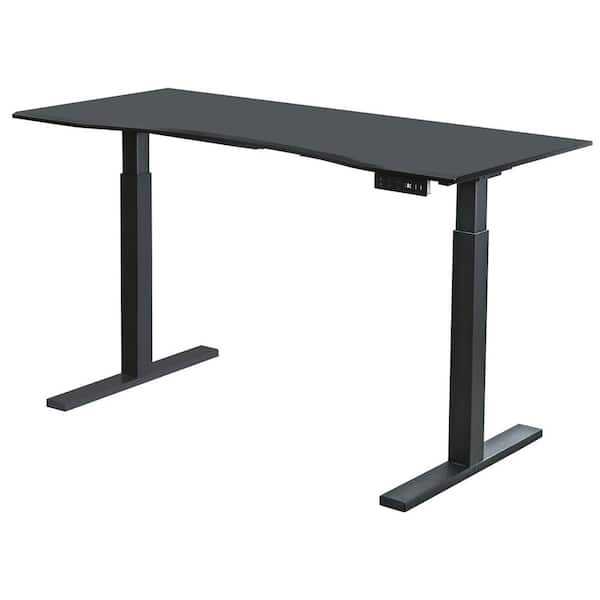 Furniture of America Washburne 59 in. Rectangular Black Steel Standing Desk with Adjustable Height