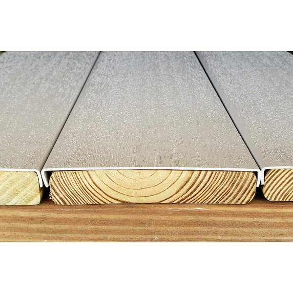 Deck-Top 8 ft. Harbor Grey PVC Decking Board Covers for Composite and Wood Patio Decks (10-Pack)